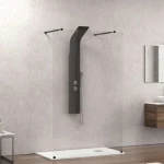 Πάνελ Ντουζιέρας Σταθερό Walkin 3 WAL3N138 Clear-Black Karag 138X200 Αλουμίνιο