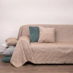 Ριχτάρι 1455 Beige Anna Riska Τετραθέσιο 180x320cm Chenille,Βαμβάκι,Polyester