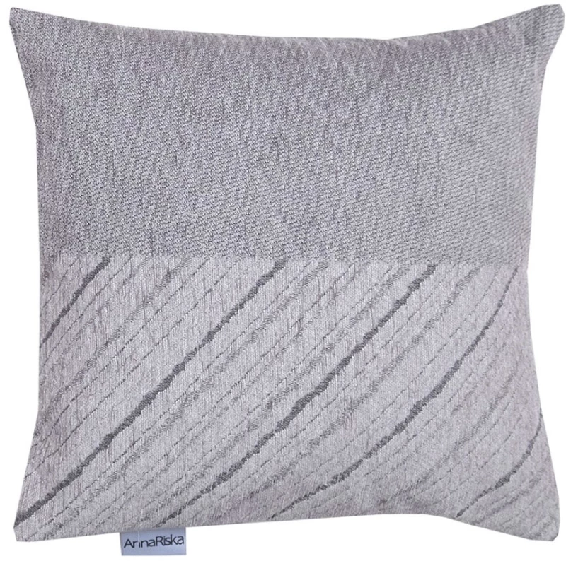Μαξιλάρι Διακοσμητικό (Με Γέμιση) 1455 Grey Anna Riska 42X42 Chenille,Βαμβάκι,Polyester
