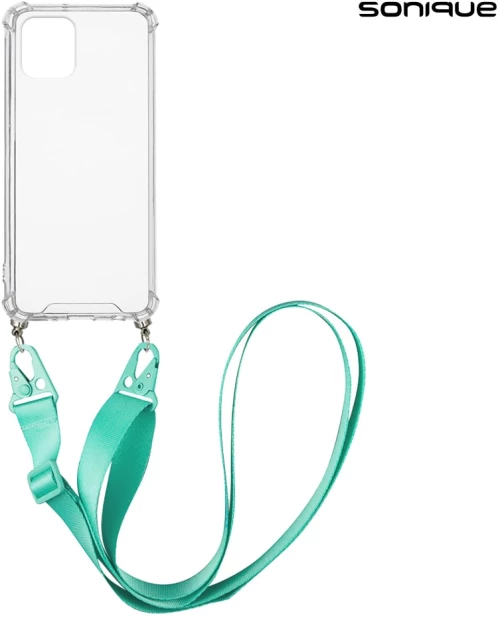 Θήκη Σιλικόνης με Strap Sonique Armor Clear Samsung Galaxy A03 4G Γαλάζιο