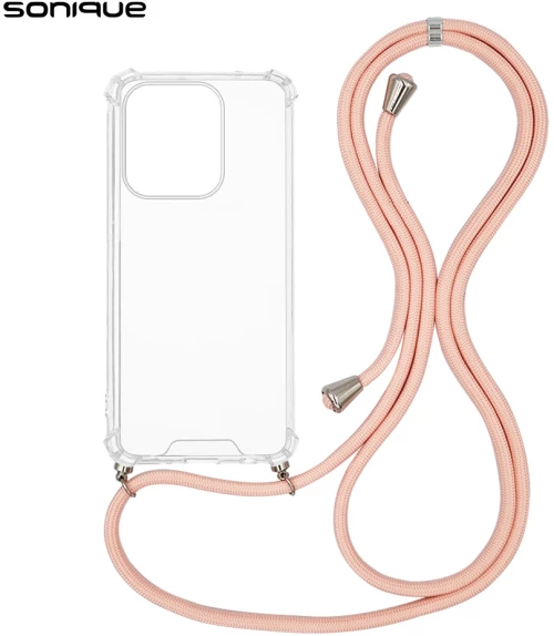 Θήκη Σιλικόνης με Κορδόνι Sonique Armor Clear Xiaomi Redmi 15C 4G / Redmi 15C 5G / Poco C85 4G Ροζ