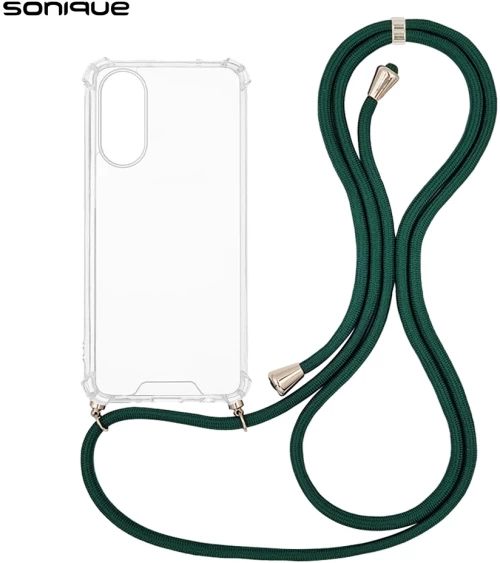 Θήκη Σιλικόνης με Κορδόνι Sonique Armor Clear Oppo A78 5G Πράσινο Σκούρο