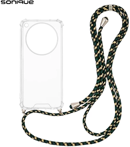 Θήκη Σιλικόνης με Κορδόνι Sonique Armor Clear Oppo Find X8 Pro 5G Rainbow Πράσινο