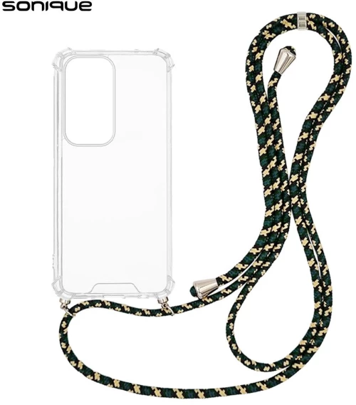 Θήκη Σιλικόνης με Κορδόνι Sonique Armor Clear Oppo Reno12 5G Rainbow Πράσινο