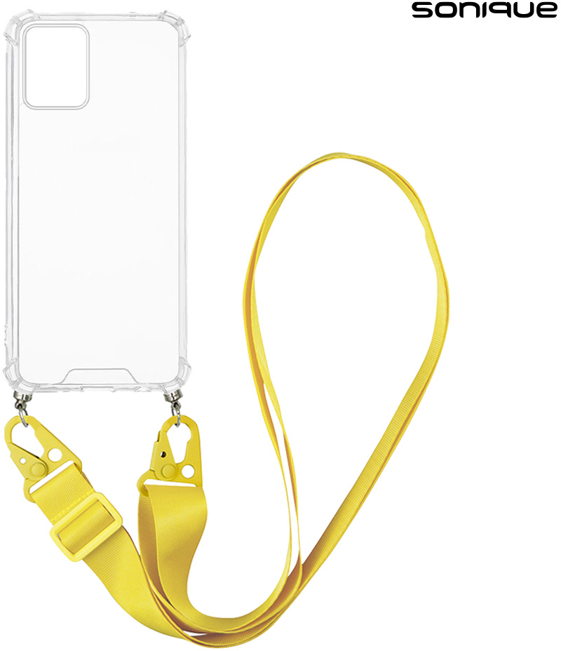 Θήκη Σιλικόνης με Strap Sonique Armor Clear Motorola Moto E13 4G Κίτρινο