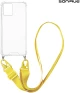 Θήκη Σιλικόνης με Strap Sonique Armor Clear Motorola Moto E13 4G Κίτρινο