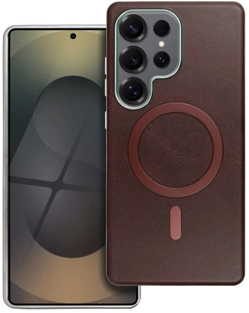 Gentleman Mag Cover Case Compatible With Magsafe For Samsung A17 Brown