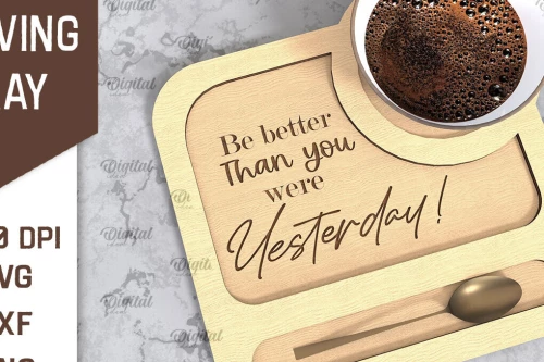 Intra απο ξύλο plywood 3mm-4mm πάχος Τρισδιάστατος ξύλινος δίσκος σερβιρίσματος με λέιζερ Δίασταση 30x20 cm INTRAFABR-107625300