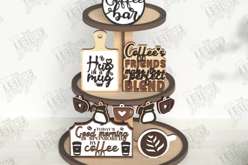 Intra απο ξύλο plywood  Χρώμα wenge 3mm-4mm πάχος - Δίσκος καφέ σε επίπεδα με πινακίδα κοπής με λέιζερ Δίασταση 30x20 cm INTRAFABR-90839732