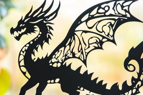 Intra απο ξύλο plywood 3mm-4mm πάχος – Paper Cut Dragon Decor Δίασταση  20x20 cm INTRAFABR-104874085