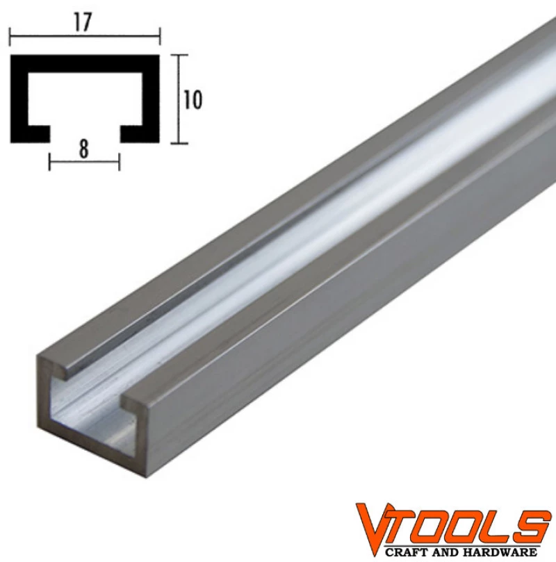 Vtools 1200EL Προφιλ αλουμινίου T-slot T-track 1200mm ανοδιωμένο ασημί