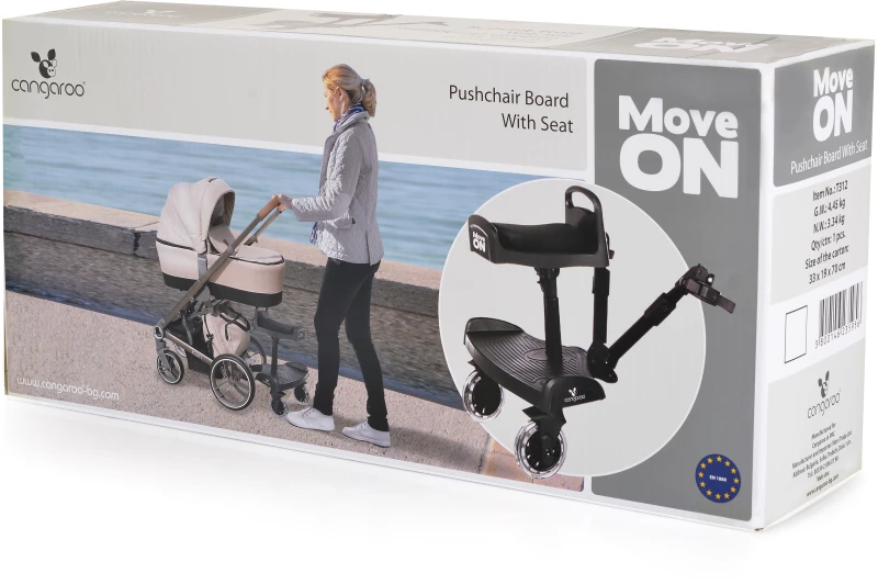 ΤΡΕΙΛΕΡ ΓΙΑ ΔΕΥΤΕΡΟ ΠΑΙΔΙ ΜΕ ΚΑΘΙΣΜΑ CANGAROO PUSHCHAIR MOOVE ON 3800146235956