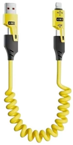 Καλώδιο φόρτισης & data σπιράλ - 4in1 - Fast Charge - X204 - 27-65W - 102048 - Yellow