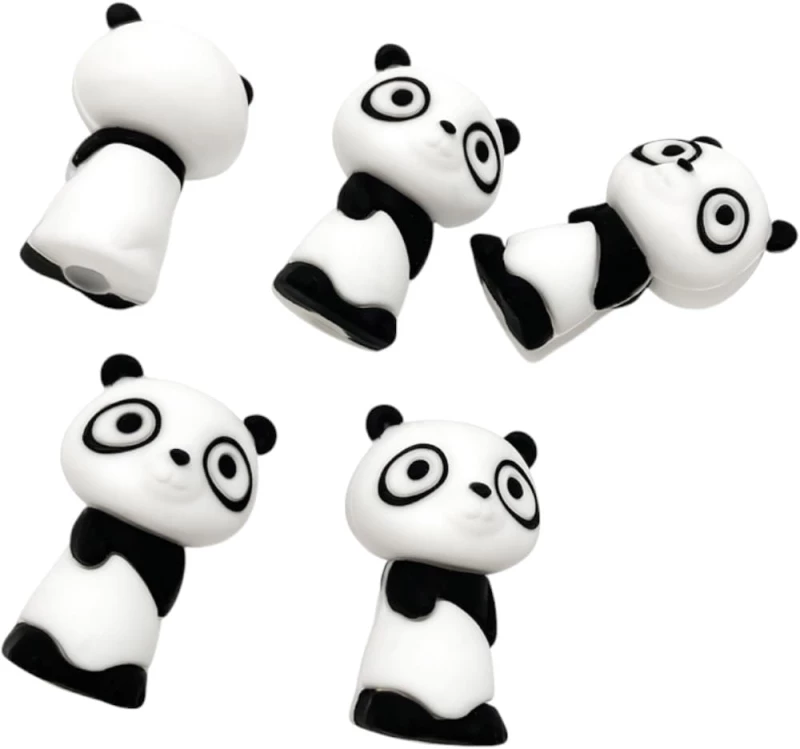 Black&White Panda Αισθητηριακό μασώμενο παιχνίδι σιλικόνης για μολύβι, (4x2,5x1,5εκ)