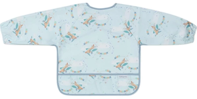 Plane, Light blue, Αδιάβροχη σαλιάρα με μακρύ μανίκι 6m+, BabyOno