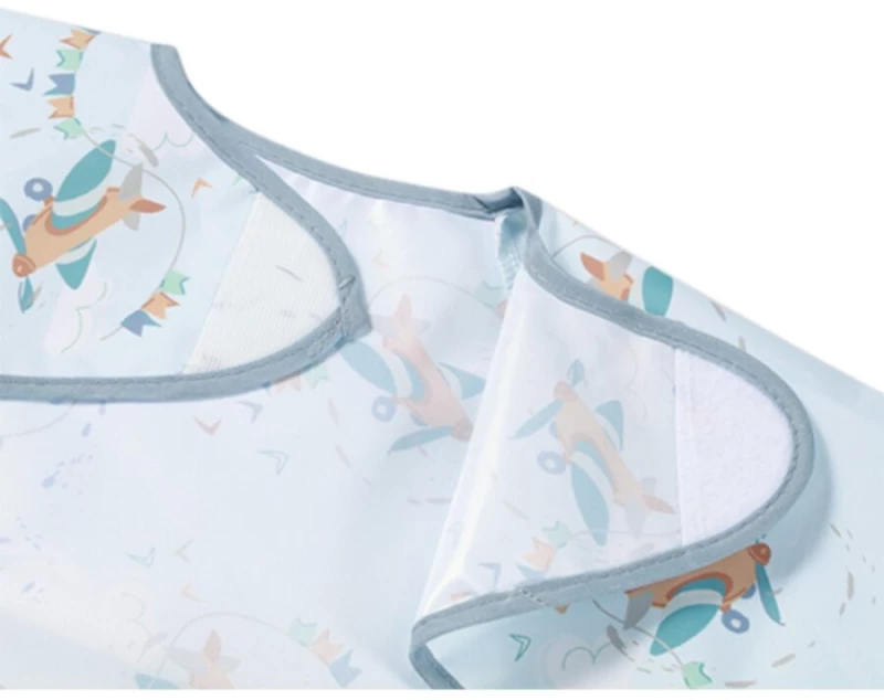Plane, Light blue, Αδιάβροχη σαλιάρα με μακρύ μανίκι 6m+, BabyOno