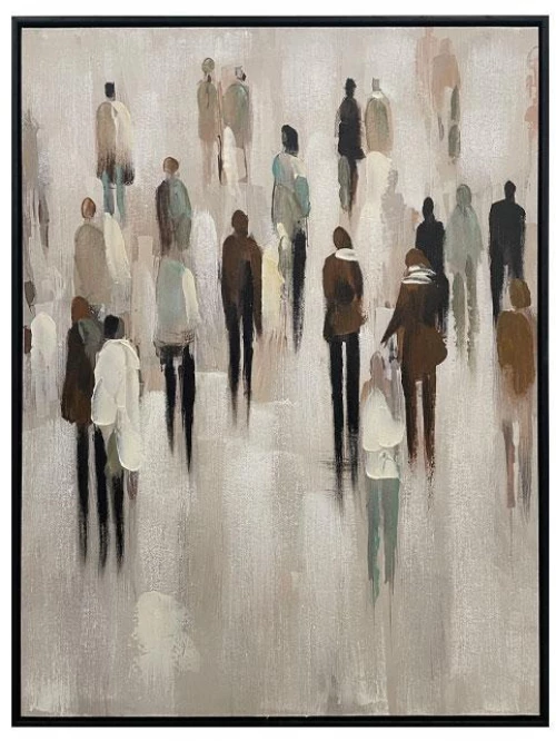 Πίνακας σε Καμβά Peoples FL37532 Fylliana Μπέζ -Γκρί και Λευκό 60x4x80εκ. 60x4x80 εκ.