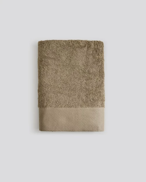 Βαμβακερή Πετσέτα με Φαρδιά Πικέ Φάσα Capital 700gsm - Μπάνιου | 65x135cm - Γκρι - Μπεζ