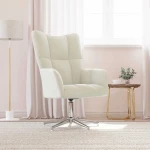 vidaXL Πολυθρόνα Relax Λευκό Κρεμ Βελούδινη
