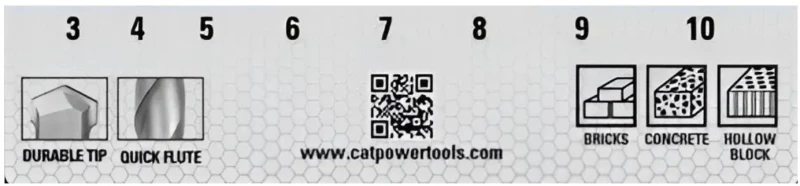CAT Τρυπάνι μπετού σετ:8τεμ. DA04901