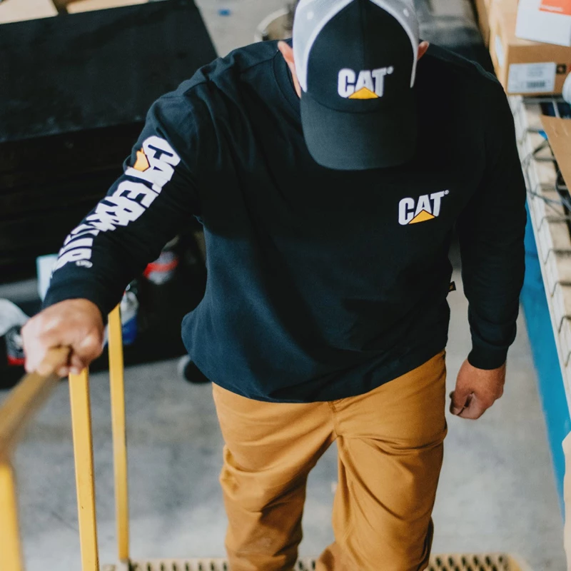 CAT Μπλουζάκι μακρυμάνικο trademark tee μαύρο M 1510034