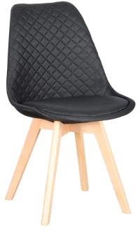 Καρέκλα Τραπεζαρίας Ξύλινη 4τμχ Bianca S Black Ύφασμα 50x55x83.5εκ.