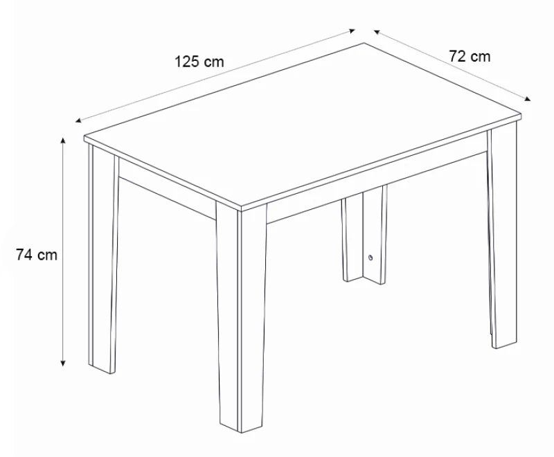 Τραπέζι Darlen χρώμα καρυδί 125x72x74εκ.
