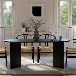 Τραπέζι Sablin χρώμα black wood 180x89,5x75εκ.