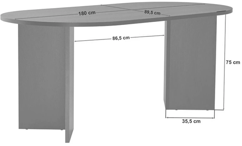 Τραπέζι Sablin χρώμα black wood 180x89,5x75εκ.