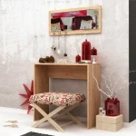 Κονσόλα με καθρέπτη Cosenza χρώμα oak 80x30x82εκ.