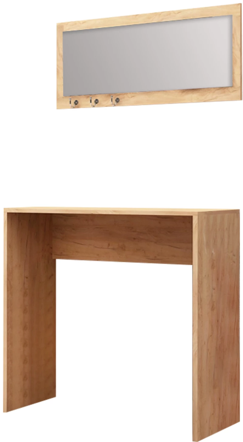 Κονσόλα με καθρέπτη Cosenza χρώμα oak 80x30x82εκ.