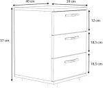 Συρταριέρα γραφείου Roco  χρώμα λευκό 40x39x57εκ.