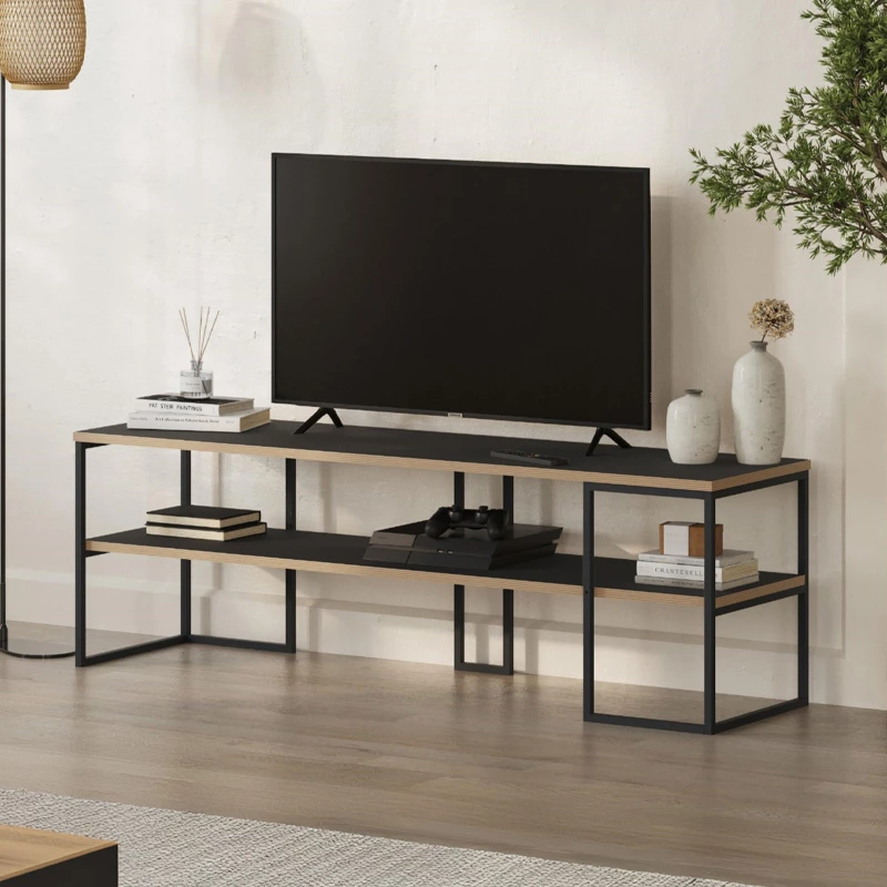 Έπιπλο τηλεόρασης Friday χρώμα black wood 140x37x45εκ.