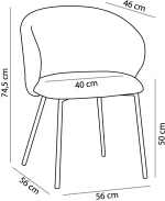 KIRA ΚΑΡΕΚΛΑ ΓΚΡΙ ΑΝΟΙΧΤΟ 56x56x74.5