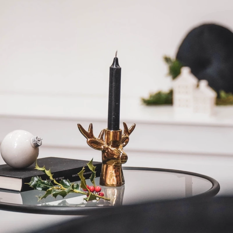 HOUSEVITAMIN Κηροπήγειο Reindeer Ceramics Gold