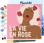 Figured’Art Καμβάς Ζωγραφικής με Αριθμούς – La Vie En Rose 20×20cm