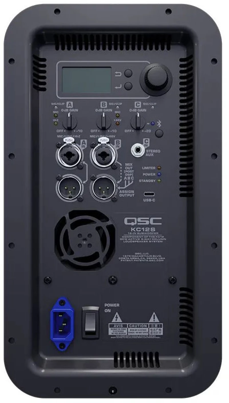 Qsc KC12 Black - Αυτοενισχυόμενο σύστημα Collumn 3-Way