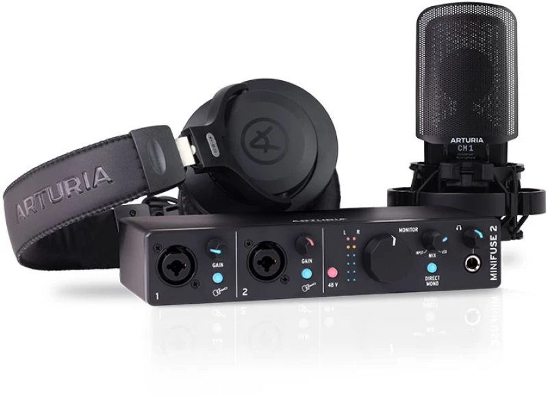 Arturia MiniFuse Recording Pack Black - Πακέτο κάρτας ήχου USB 2 in / 2 out