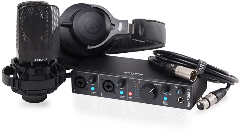 Arturia MiniFuse Recording Pack Black - Πακέτο κάρτας ήχου USB 2 in / 2 out