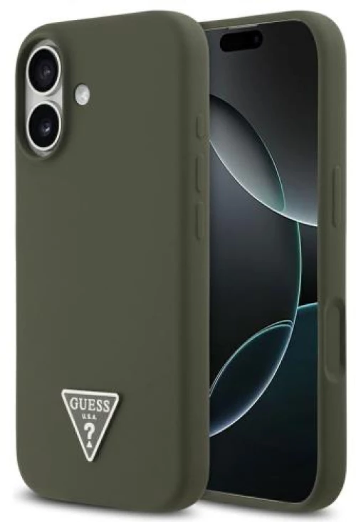 Θήκη Σιλικόνης Guess MagSafe Apple iPhone 17 Triangle Logo Χακί