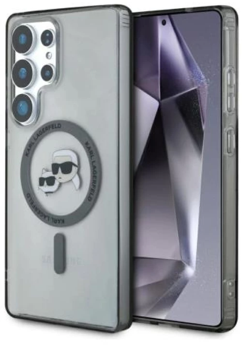 Θήκη TPU Karl Lagerfeld Samsung Galaxy S25 Ultra IML Magsafe Metal Karl & Choupette Heads Μαύρο