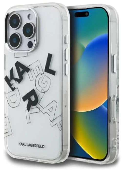 Θήκη TPU Karl Lagerfeld Apple iPhone 16 Pro IML Metal Sketched Graphic Logo Διάφανο