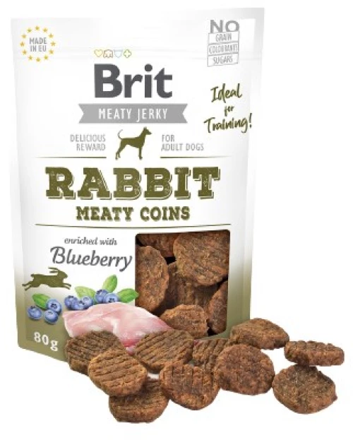 Brit Jerky Rabbit Meaty Coins - Rabbit - dog snack - 80 g