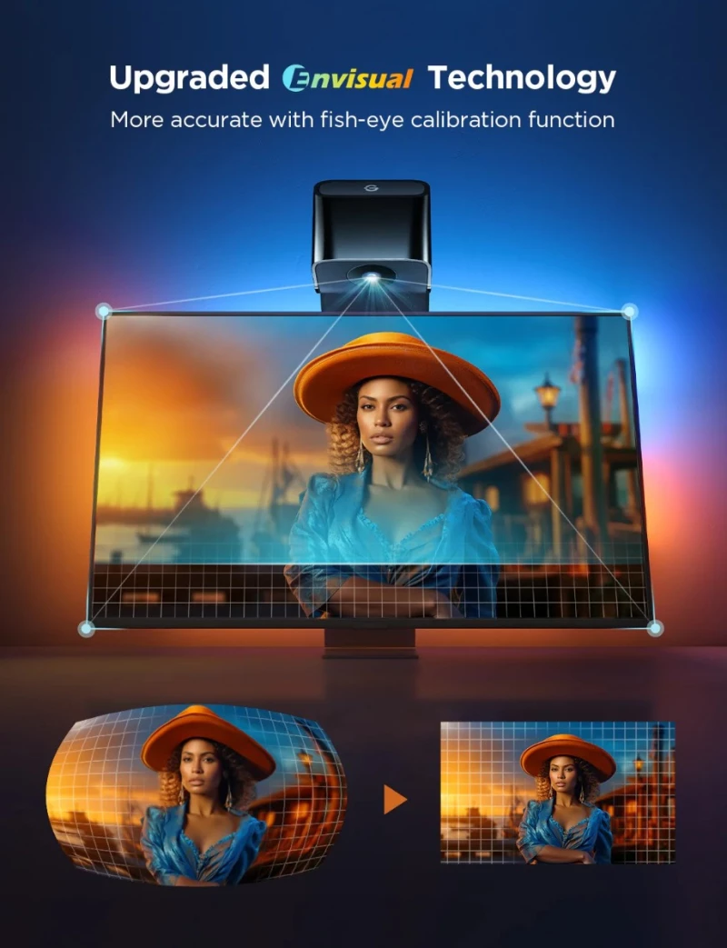 Govee TV Backlight 3 Lite H6097 (40-50 inch) - Wi-Fi TV Backlight with Fish-eye Correction