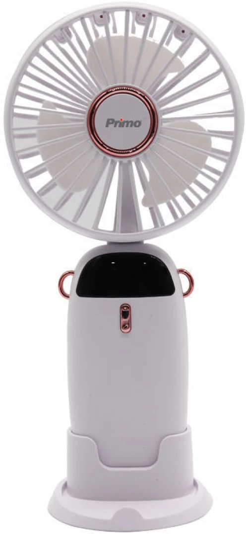 Ανεμιστήρας Mini PRMF-80695 Primo 3.5'' 9cm Λευκός Επαναφορτιζόμενος