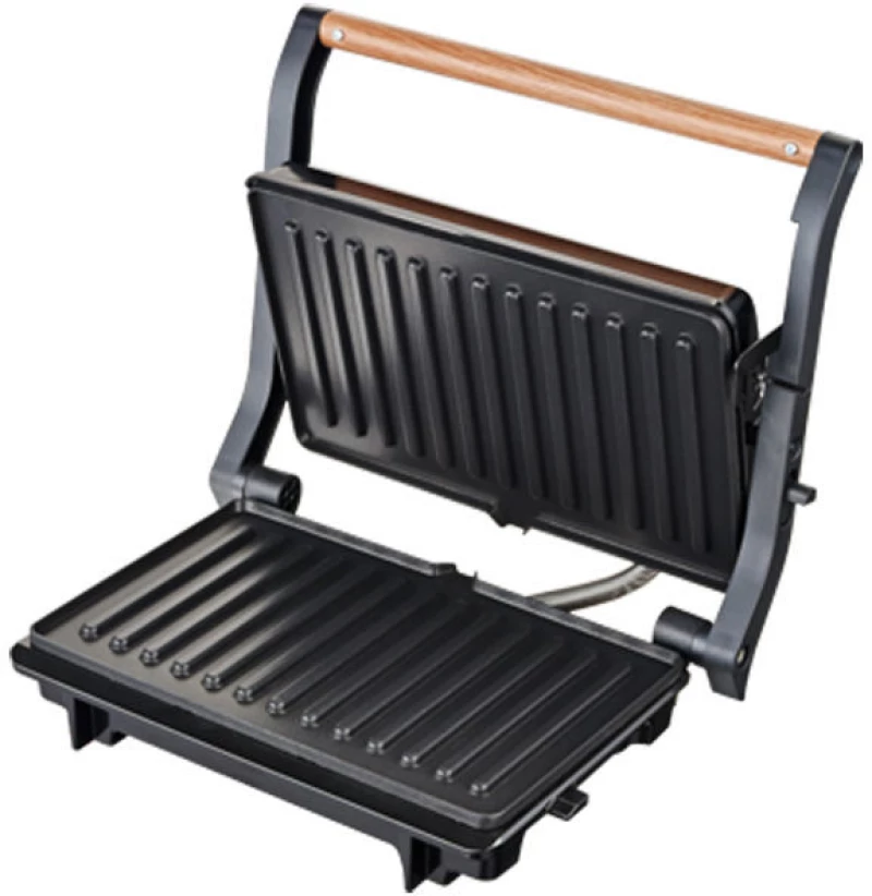 Τοστιέρα Panini PRPT-40492 Primo Αντικολλητικές πλάκες 1000W Wooden-Μαύρη