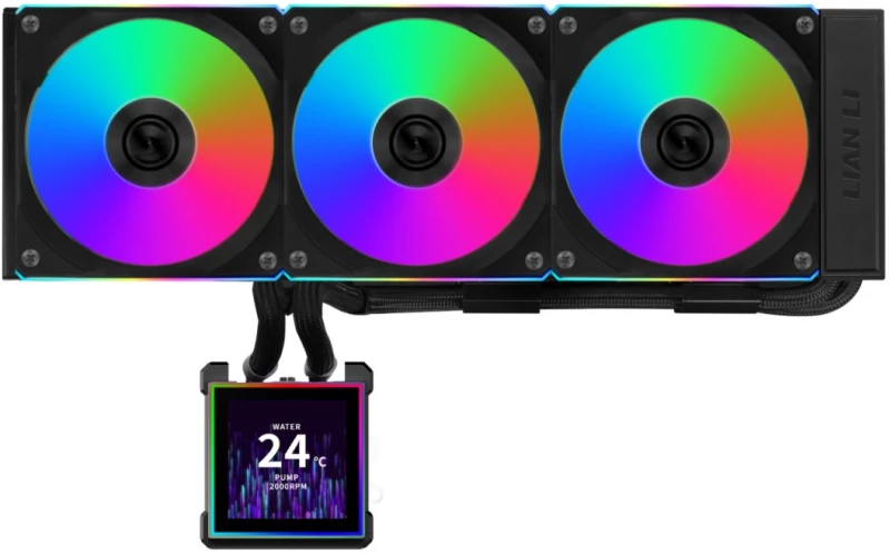 Lian Li Hydroshift II LCD-S 360CL Black - RGB AIO CPU Cooler - 3.4" Screen - 1851/1700, AM5/AM4