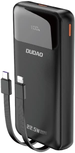 Dudao K15Pro Power Bank 20000mAh 22.5W PD USB-C / USB-A / Built-in Lightning and USB-C Cables - Black