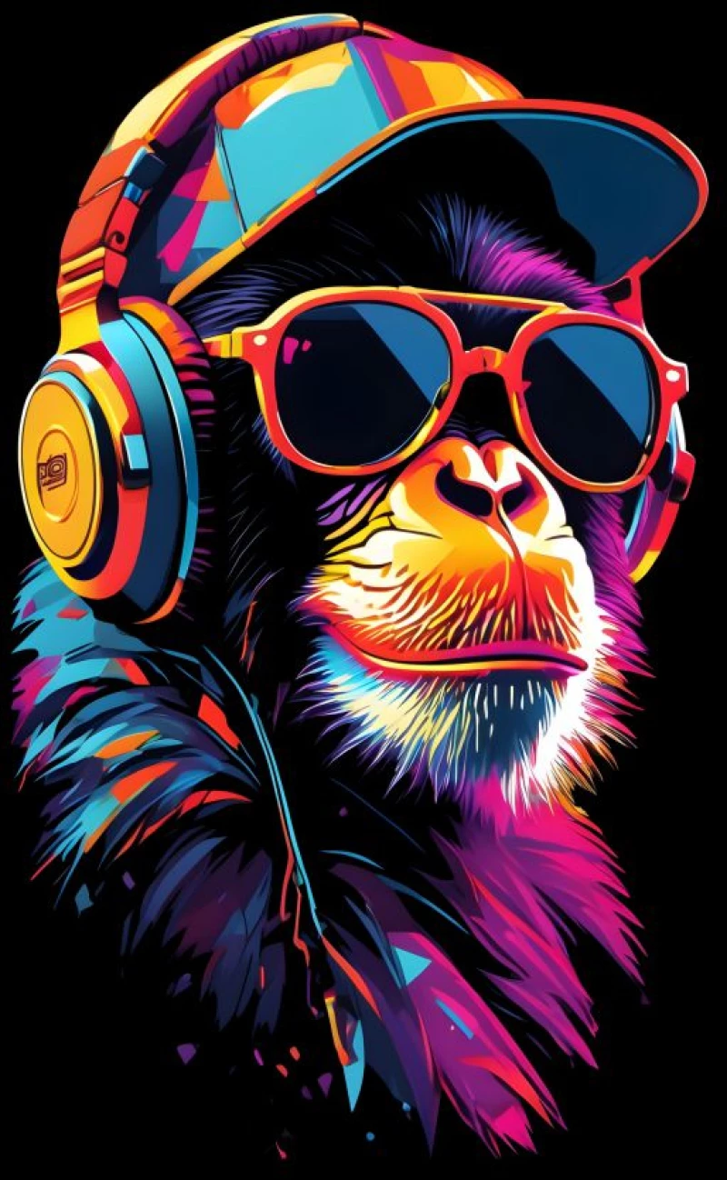 Funky Monkey T-Shirt - BLACK