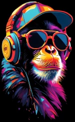 Funky Monkey T-Shirt - BLACK